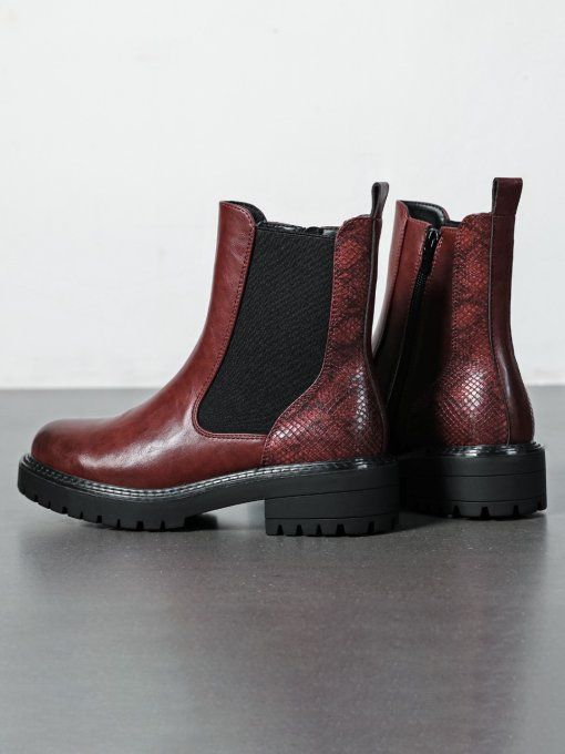 Bottines bordeaux